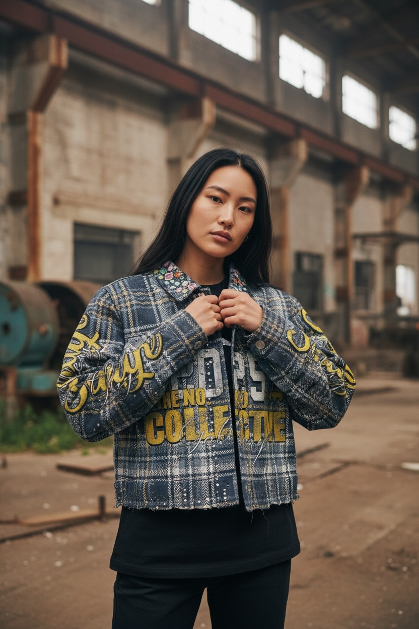 VINTAGE PLAID RHINESTONE SHIRT (LIMITED EDITION)