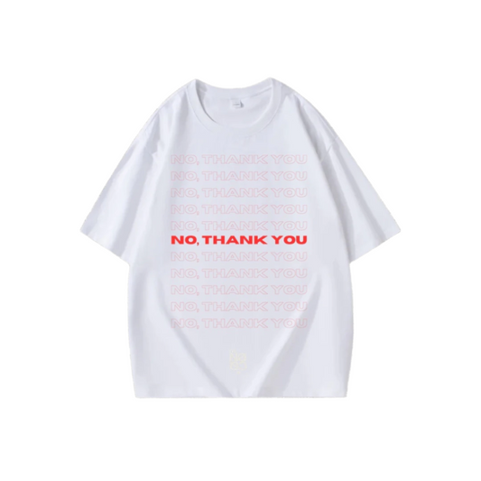 "NO" ESSENTIAL T-SHIRT (WHITE/RED)