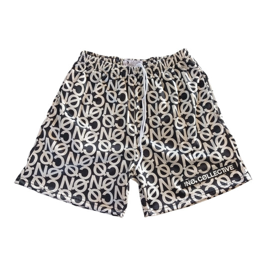 "NO" GRAPHIC SHORTS (WHITE/BLACK)