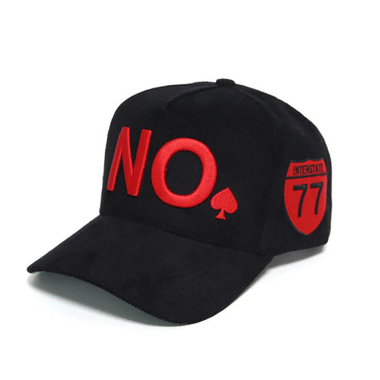 "NO" A-FRAME HAT (BLACK/RED)