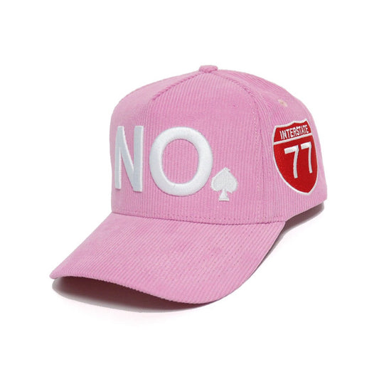 "NO" A-FRAME HAT (PINK/WHITE)