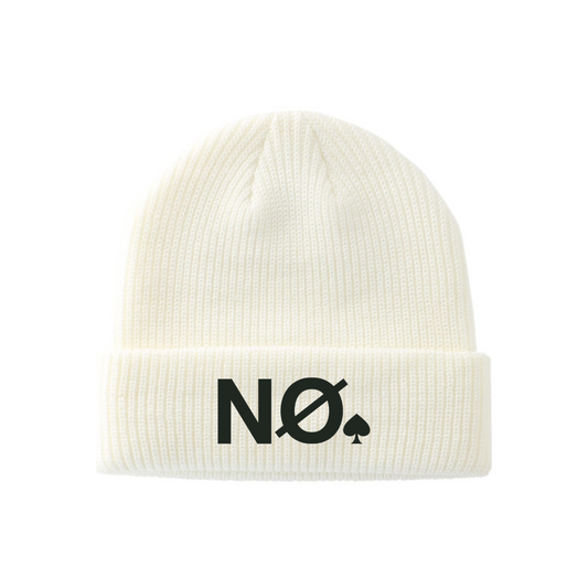 "NO" BEANIE (OFF-WHITE/BLACK)