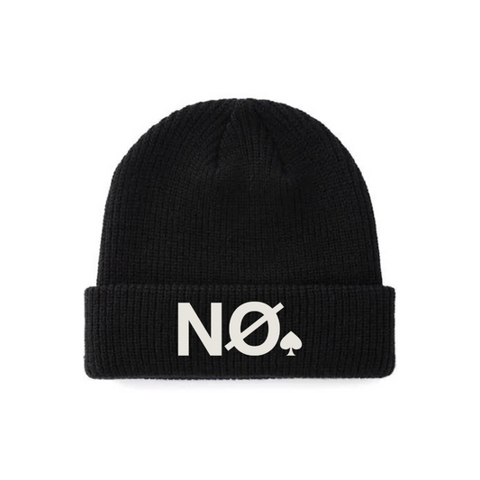 "NO" BEANIE (BLACK/WHITE)